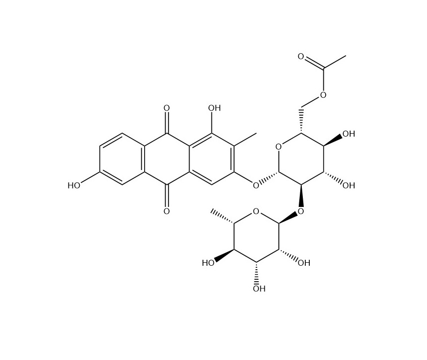 1,3,6-三羥基-2-甲基蒽醌-3-O-α-鼠李糖-（1→2）-β-D-（6’-O-乙酰基）-葡萄糖苷|87686-8